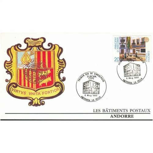 Andorra (Spanish) FDC 1990 - SG 215-216 - Europa Post Office Buildings