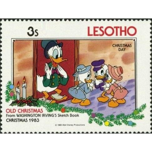 Lesotho QEII 1983 Xmas Disney 3s Donald Huey Dewey Mounted Mint MM SG 556 stamp