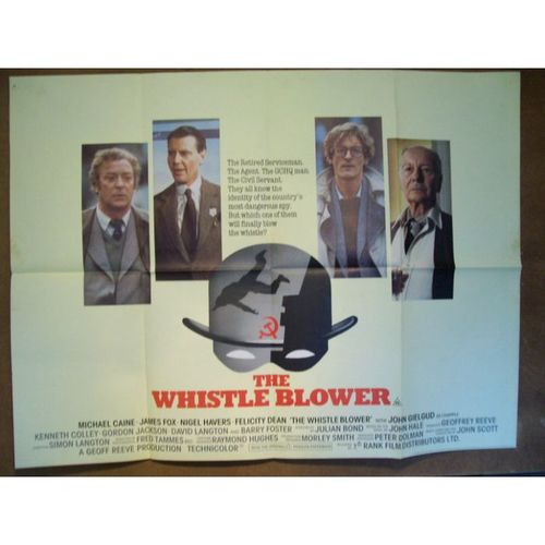 THE WHISTLE BLOWER Michael Caine, James Fox 1986 Movie Quad Poster