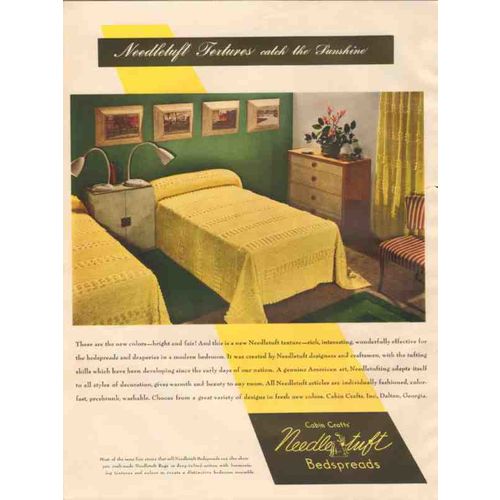 cabin crafts inc 1946 needletuft textures catch sunshine vintage ad