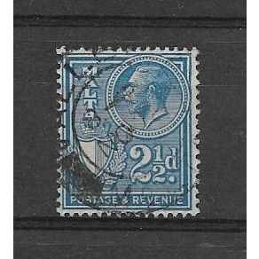 Malta.SG198 2 1/2d Blue.Fine Used.Mar17e