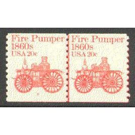 1908 20c Fire Pumper Fine MNH Dry Gum CNP Left 5 V0416