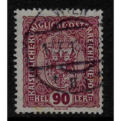 AUSTRIA 1916 90H PURPLE ARMS OF AUSTRIA SG 260 FINE USED#