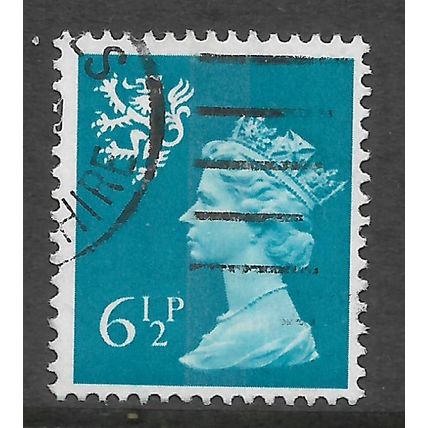 GREAT BRITAIN SCOTLAND 1976 6 1/2p GREENISH BLUE 1 CENT BAND SG S 23 FINE USED