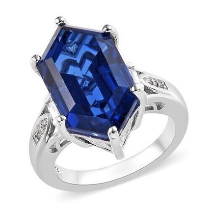Minas Gerais Twilight Quartz Fancy Cut Ring Sz P½- Q Platinum Overlay 925 Silver