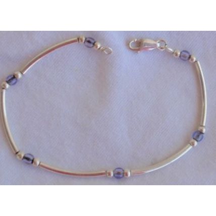Purple blue silver bracelet