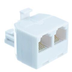 Pack of 2] Phone Splitter (Straight), RJ11/RJ12 Male to two RJ11/RJ12 Female