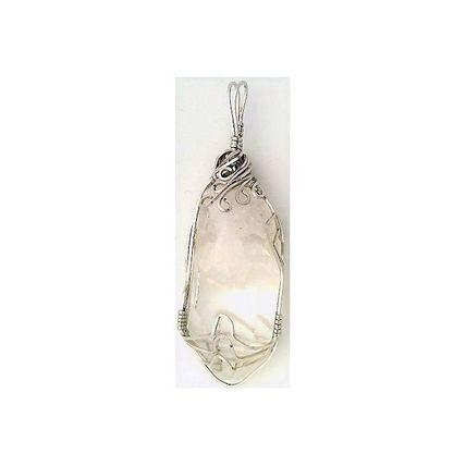 Quartz Crystal Stainless Steel Wire Wrap Gemstone Pendant 5
