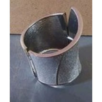 Silver Sparkling Stardust Corset Look 3'' Width Hinged Cuff Bracelet