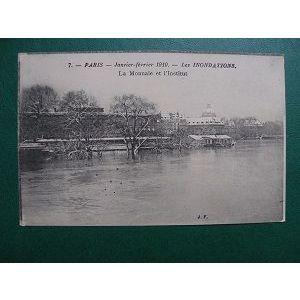 CP 1910 - Flood in Paris ( La Monnaie et l'institut )
