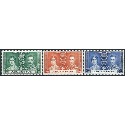 Ascension 1937 Coronation Set SG35-37 Unmounted Mint ... .