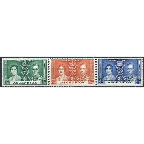 Ascension 1937 Coronation Set SG35-37 Unmounted Mint ... .