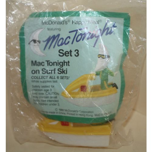 1988 McDonalds Mac Tonight Mac's Surf Ski with Wheels Mint in Package