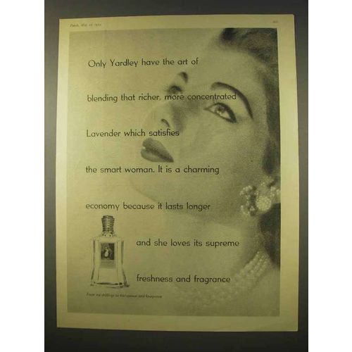 1954 Yardley Lavender Perfume Ad - Art of Blending