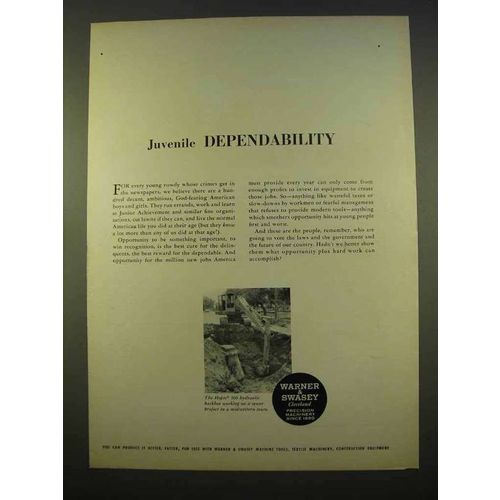 1963 Warner & Swasey Hopto 500 Hydraulic Backhoe Ad