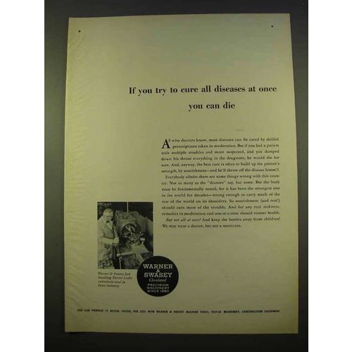 1963 Warner & Swasey Turret Lathe Ad - Diseases