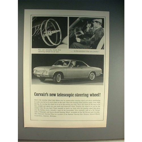 1965 Chevrolet Corvair Car Ad - Telescoping Wheel!