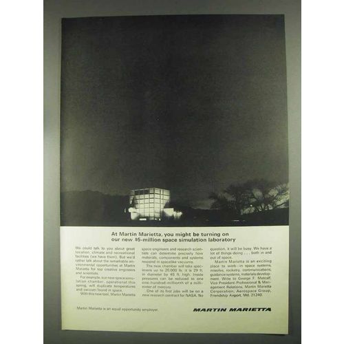 1967 Martin Marietta Aviation Ad - Space Simulation