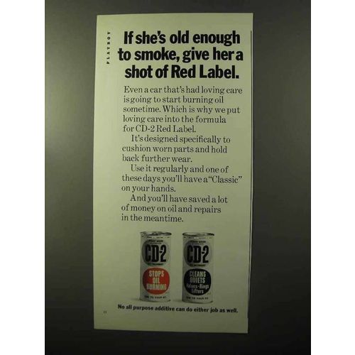 1970 CD-2 Black Label and CD-2 Red Label Oil Ad