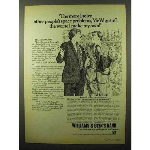 1980 Williams & Glyn's Bank Ad - Space Problems