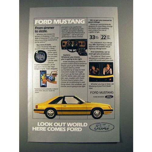 1981 Ford Mustang Car Ad - Simmer to Sizzle