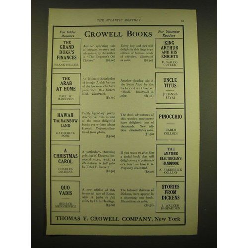 1924 Thomas Y. Crowell Company Ad - Crowell Books