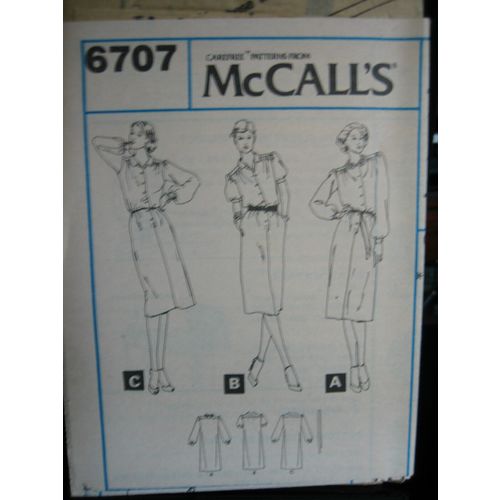 Vintage McCall's #6707 Misses Dress Pattern - Size 12