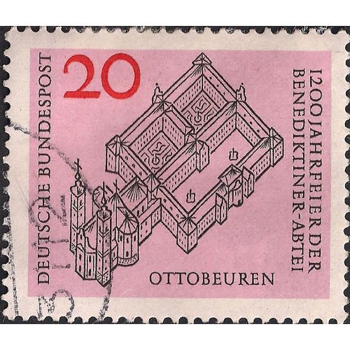 GERMANY, Ottobeuren Abbey, pink 1964, 20 Pf