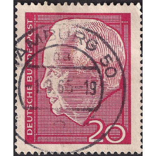 GERMANY, Heinrich Lubke 1894-1972, red 1964, 20 Pfennig, #2