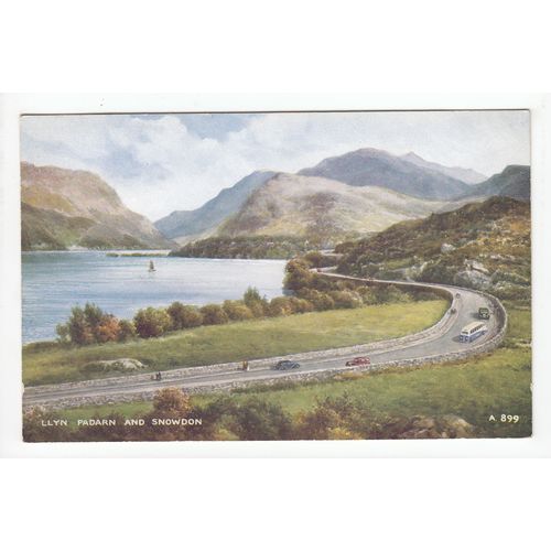 Llyn Padarn and Snowdon Brian Gerald Art Postcard A899