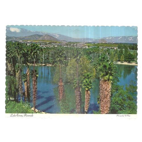 LAKE EVANS, RIVERSIDE, California, USA used postcard 1972 pm =