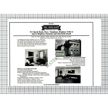 C4512) Hove Sussex House Sale Advert - 1967 Cutting