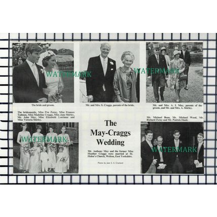 (100) Anthony May & Miss Heather Craggs Welton Zerny Hasti Tadman -1966 Cutting