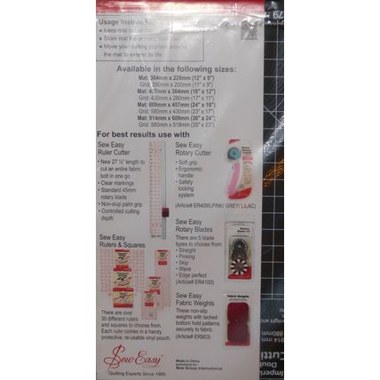 Sew Easy Large A1 Cutting Mat in Imperial & Metric 36x24 Inches 914x609mm MIP