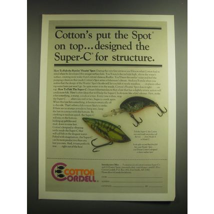 1981 Cotton Cordell Super-C Fishing Lure Ad - Cotton's put the Spot on top
