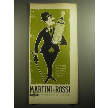 1959 Martini & Rossi Vermouth Ad - It's the right Vermouth that makes