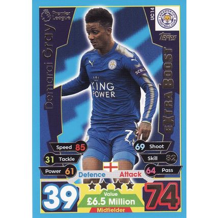 Match Attax 2017/2018 Extra UC14 Demarai Gray Leicester City