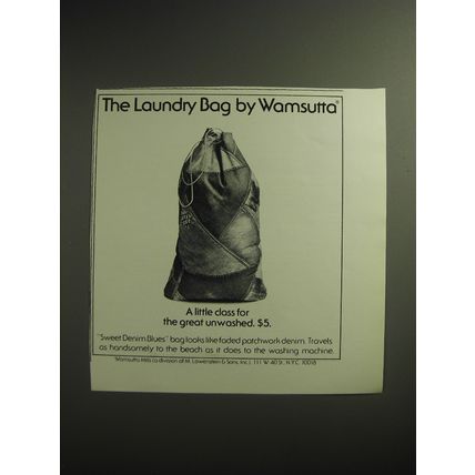 1974 Wamsutta Sweet Denim Blues Laundry Bag Advertisement