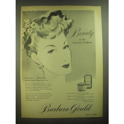1945 Barbara Gould Advertisement - Special Cleansing Cream, Cream Pompon