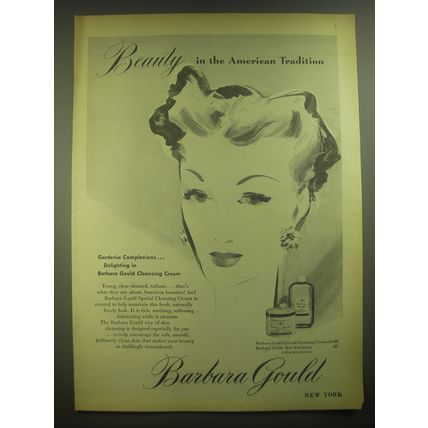 1945 Barbara Gould Cleansing Cream Ad - Beauty in the American Tradition
