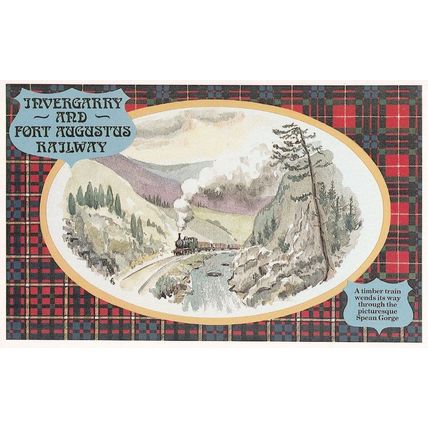 Invergarry & Fort Augustus Railway Timber Train Spean Gorge Postcard