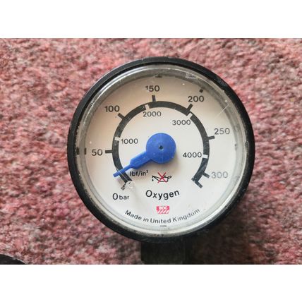 Vintage, BOC Oxygen Pressure Gauges x 2 - Welding, Pneumatics, Excellent Con