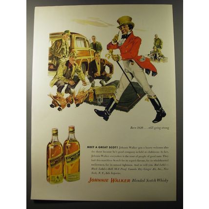 1953 Johnnie Walker Scotch Advertisement - Meet a great Scot!