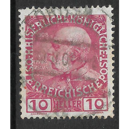 AUSTRIA 1908 10H RED FRANCIS JOSEPH I SG 194 FINE USED#2