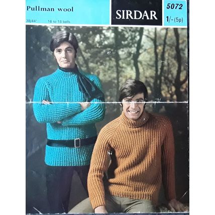 Sirdar knitting pattern for mans chunky sweater 38 - 44"