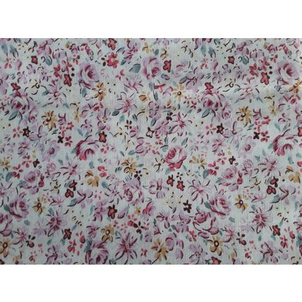 Pink multi floral cotton fabric square 48cms x 48cms