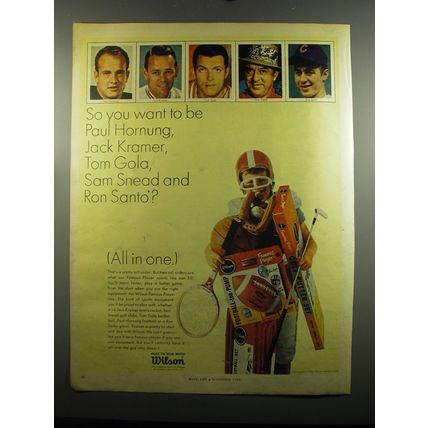 1966 Wilson Sports Gear Ad - So you want to be Paul Hornung, Jack Kramer