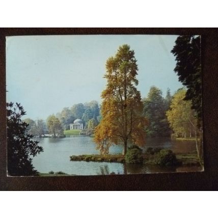 GB Stourhead Gardens Pantheon Wiltshire 1976 used colour postcard social history