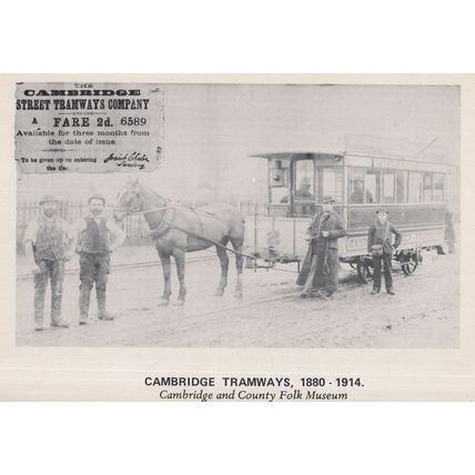 Cambridge Tramways Victorian Cambs Tram Poster Postcard