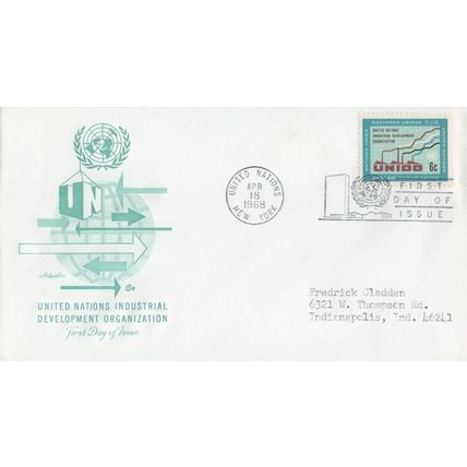 ZAYIX - United Nations 185-186 FDC Artmaster UNIDO set addressed 032723SM22